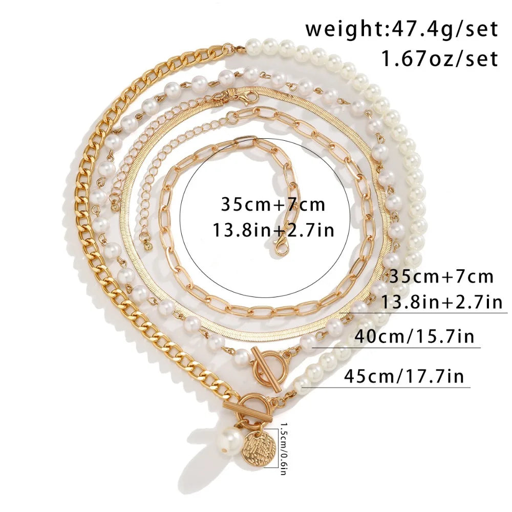 Elegant Irregular Imitation Pearl Beads Necklace for Women Vintage Party Wedding Tassels Choker Fashion Jewelry Accessories Gift