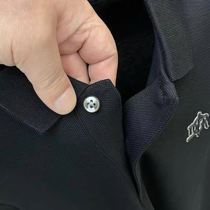 100% pure cotton high-end fashionable short sleeve summer new high-quality men's business casual polo shirt luxury brand T-shirt