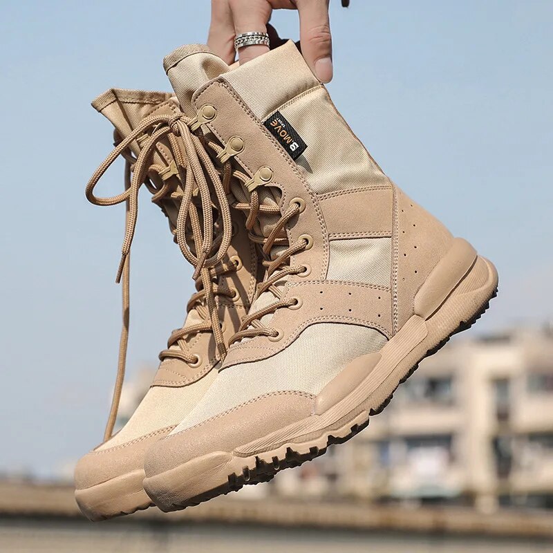Army Boots Men Special Military Boots Fashion High Top Breathable Outdoor Hiking Shoes