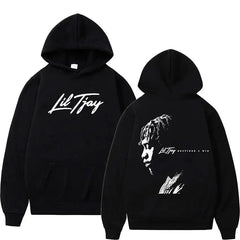 Male and female rapper Lil Tjay graphic hooded Destined 2 Win music album sweatshirt