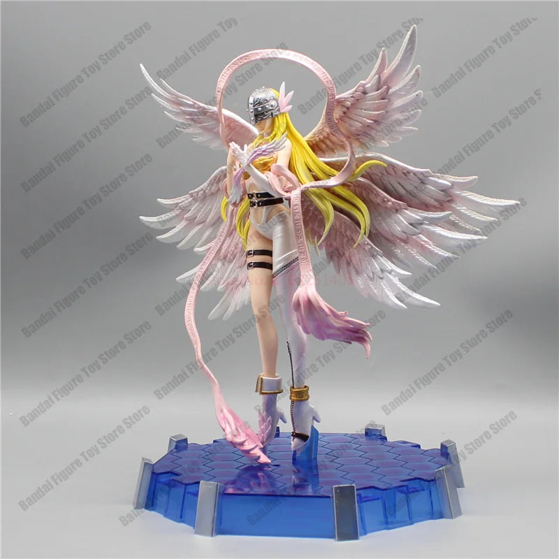 28cm Anime Digimon Adventure Figures Angewomon Angemon LED Action Figurines PVC Statue Model Collection Doll Toys Children Gift