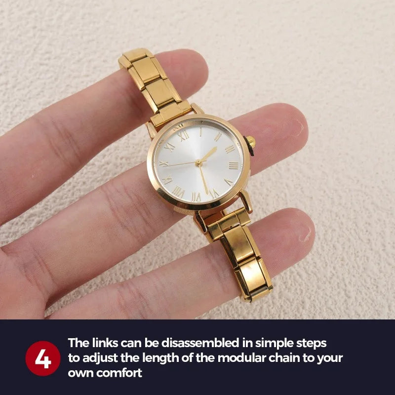 High Quality Fashion DIY 9MM Width Italian Elastic Charm Stainless Heart Shape Watch Bracelet Bangle for Friend Birthday Jewelry