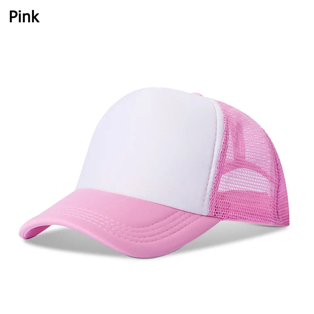 Fashion Unisex Plain Baseball Cap Adjustable Trucker Baseball Cap Snapback Mesh Curved Mens Womens Sun Summer Hat
