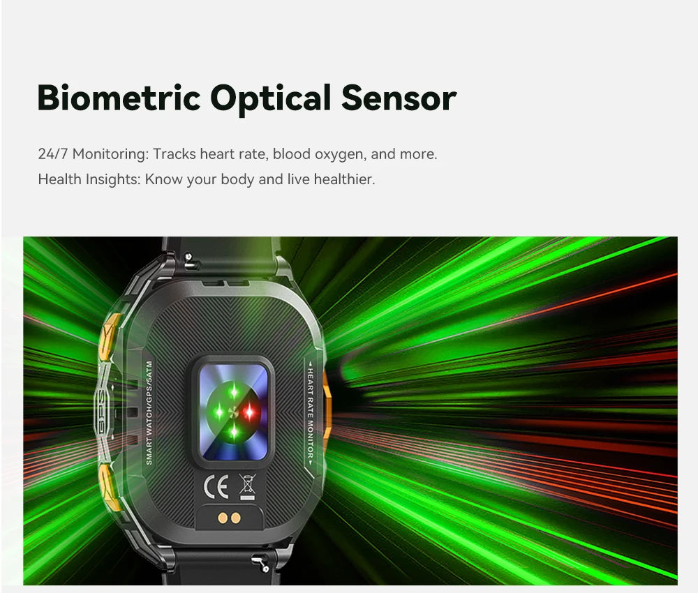 Cubot GT 3 Smart Watch, 5ATM Waterproof, 1.96-inch AMOLED, Blood Oxygen, Fitness Tracker Heart Rate GPS Sport Smartwatch for Men