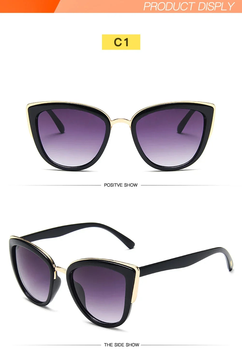 Retro Cateye Sunglasses for Women Polarized Vintage Classic Eyewear UV400 Protection