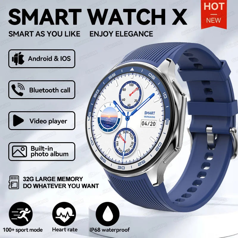 2025 Men High-End Business Watch For IOS OPPO Watch X 4G Large Memory Video playback Smartwatch Sport Fitness Waterproof Watches