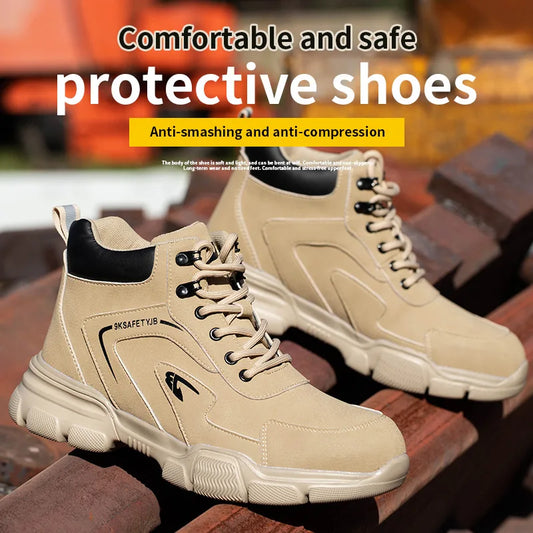Indestructible Men Work Safety Boots Outdoor High Top Anti-smash Anti-stab Work Shoes Industrial Summer Boots Man Safety Shoes