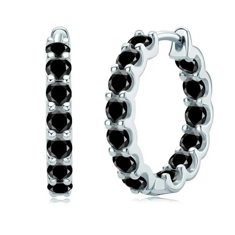 IOGOU Hoops 100% 925 Sterling Silver Real 3mm Moissanite Stud Earrings For Women Sparkling Jewelry Gifts with Certificate Gifts