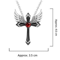 Classic Income Fashion Angel Wings Pendant Necklace Ladies Cross Guardian Jewelry