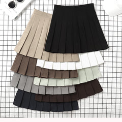 Brown High Waist Pleated Mini Skirt for School Girl Uniform, Harajuku Korean Style, Summer Fashion for Women