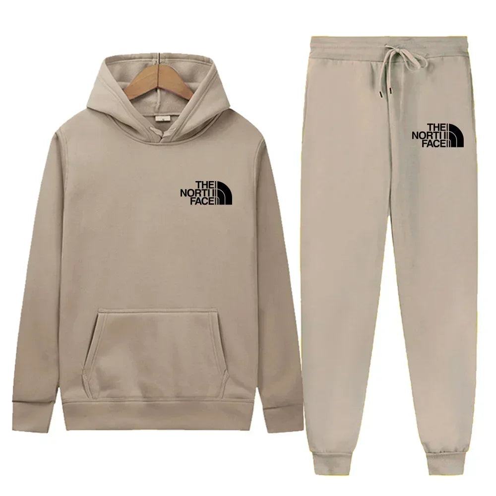 2025 Autumn-Winter Warmth-Resistant New Men's Sportswear - Sport Sweater, Hat-style Hooded Jogging Pants, Two-Piece Sport Set -