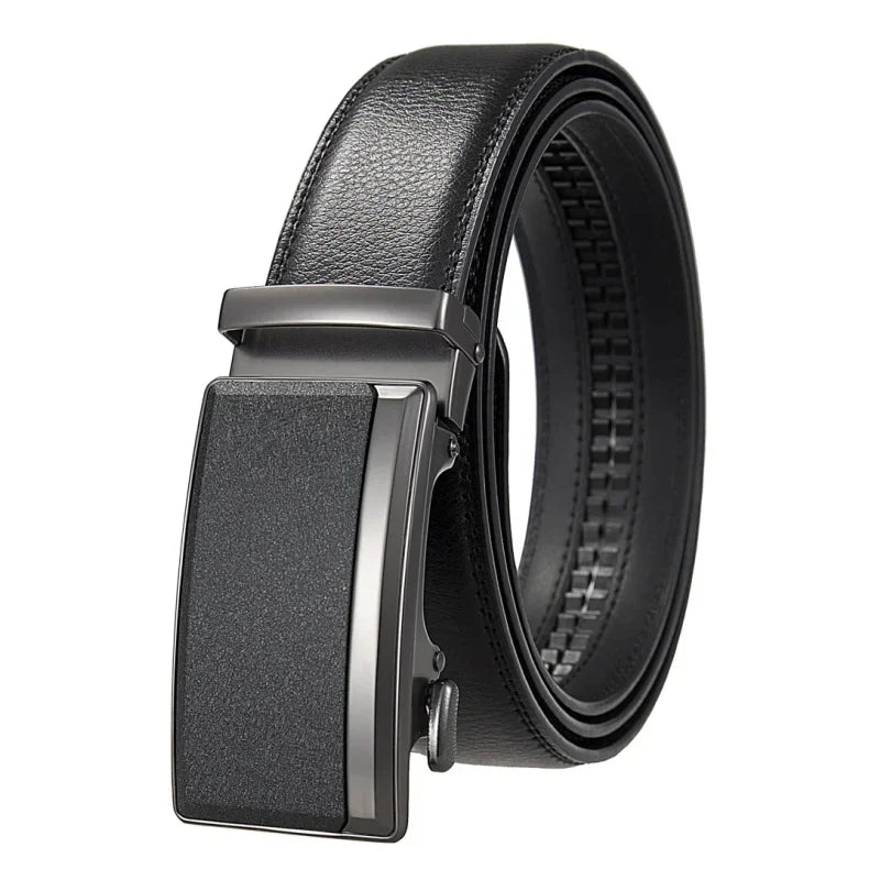 Genuine Cow Leather Automatic Belt For Men Formal Automatic Buckle Belt Genuine Leather Mens business Strap