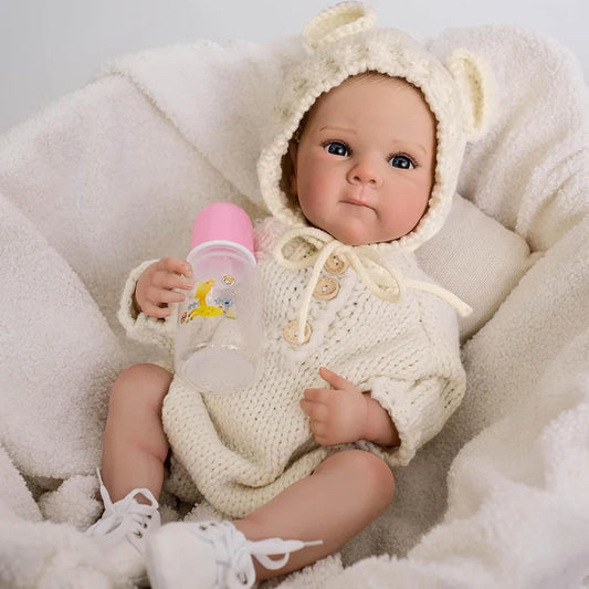 48cm Newborn Baby Dolls Full Body Silicone Vinyl Reborn Doll Realistic Alive Girl Already Lifelike Painted Like Real Toddler