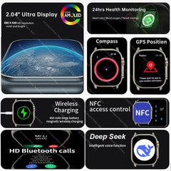 Smartwatch 2026 Original Hello Watch 5 Plus ULTRA3 49mm HD AMOLED 4G ROM NFC DeepSeek GPS Compass Bluetooth Call Clock Men Women