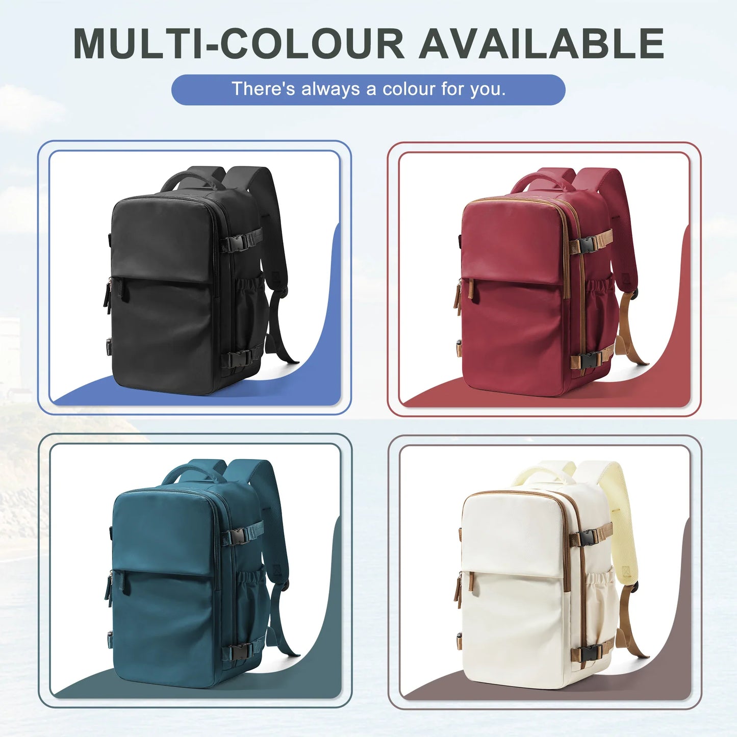 Travel Backpack Cabin Bag 40x26x18 Wizzair Carry-Ons, Aeroplane Men Women 15.6 inch Laptop Backpack, Waterproof Casual Bussiness