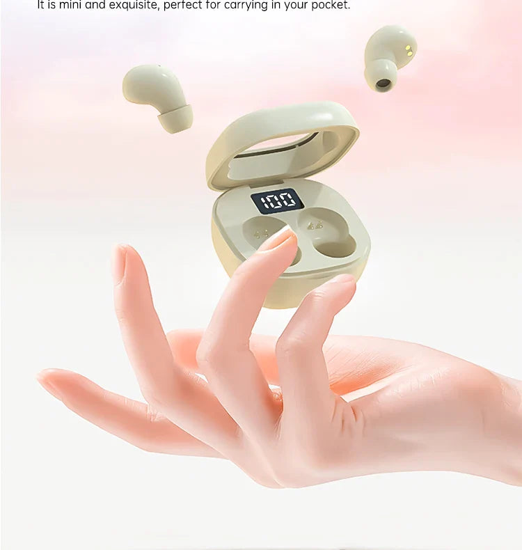 Mini Sleep Wireless Bluetooth Headphones TWS Headsets With Mic Stereo Sport In-ear EarphoneLong Standby HD Call Earbuds Game