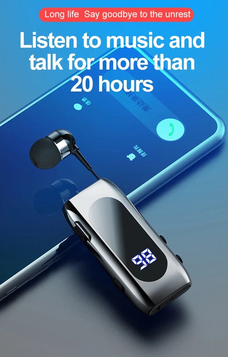 New K88 Lavalier Business Headset Bluetooth 5.4 Bass Earphone Call Vibration Reminder+Voice Number Reporting Wireless Headphone