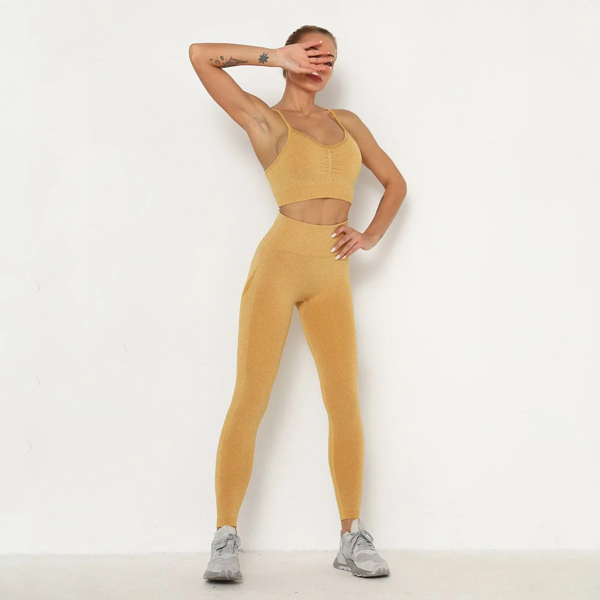Women's Gym Tracksuit Fitness Yoga Sets Sportswear Workout Bra+High Waist Leggings