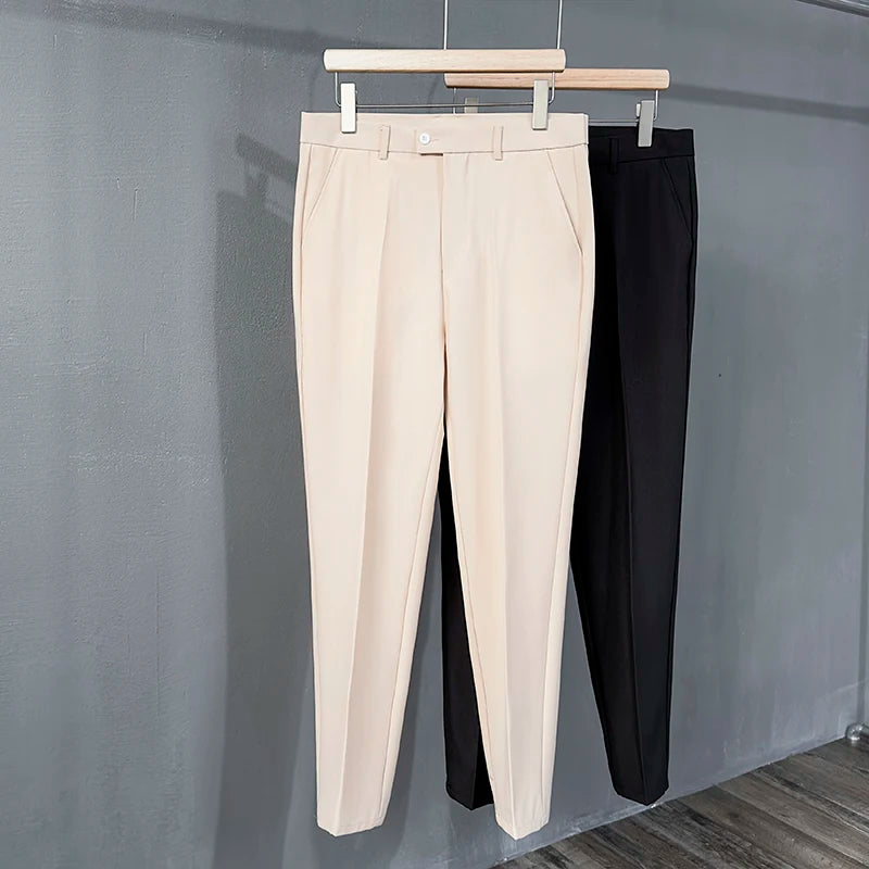 Suit Pants Men Fashion Business Draped Casual Slim Classic Male Clothing
