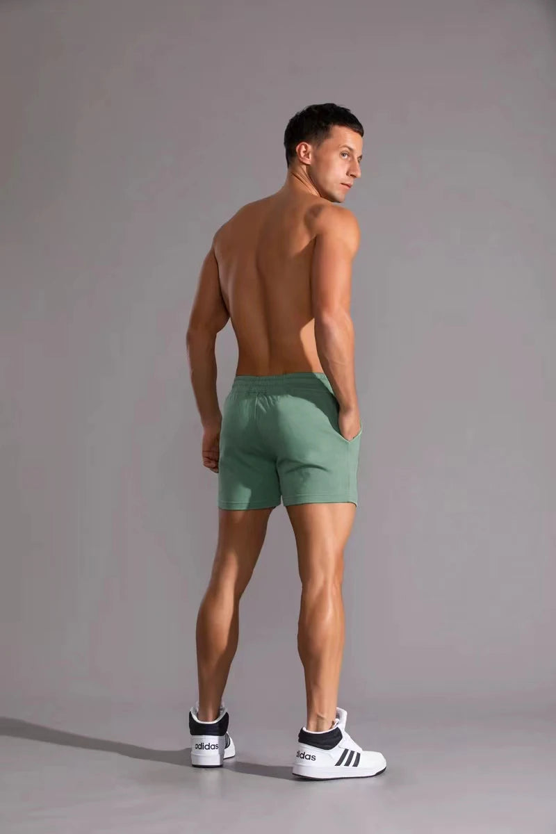 Fitness sports shorts for men summer American Cotton  gray running training leisure