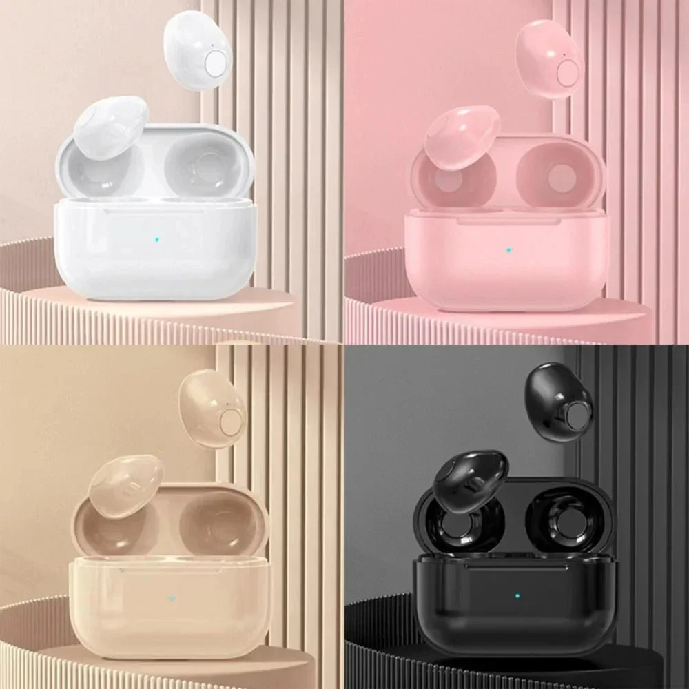 Invisible Earphones Mini Headphones V5.2 Bluetooth TWS In-Ear Earbuds Noise Reduction Wireless Sleep In-Ear Earbuds With Micr