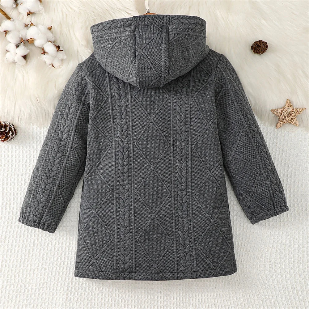 4-7Years Kids Boy Coat Hoodie Sweatshirt Strip Casual Wear Long Sleeve Cardigan Autumn&Winter Sweater Jacket Daily Clothing