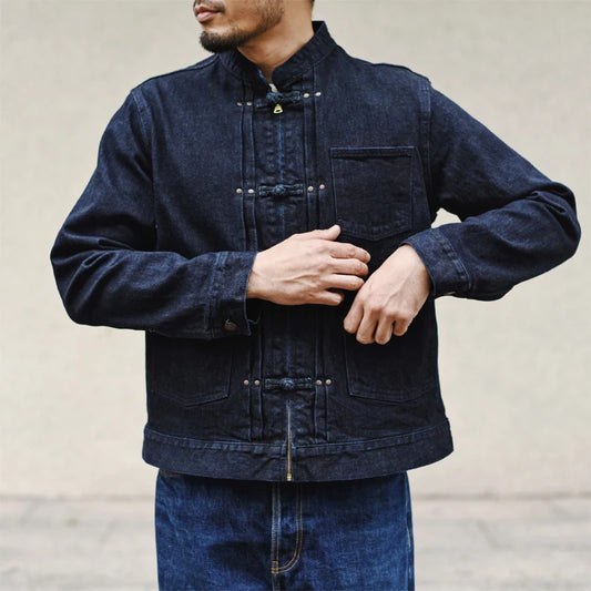 Mans Jacket Indigo Selvedge Denim Jacket Jean Jacket Men Vintage Chinese