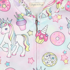 Unicorn Girls Jacket Cute Cartoon Boys Coat Little Princess Outerwear Birthday Kids Clothes