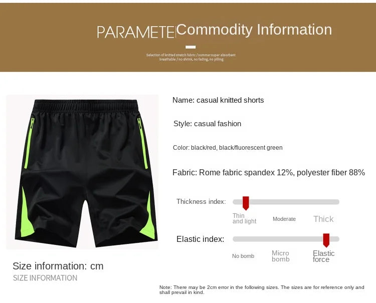 Hot Men's Casual Fashion Knitted Ice Silk Sports Shorts Loose Size Fashion Trendy Air Conditioned Pants