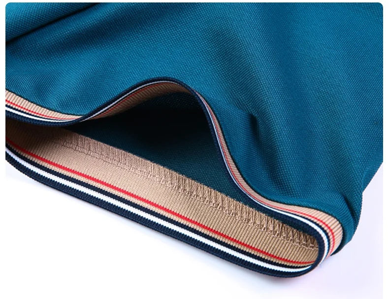 High end silky cotton breathable short sleeve polo shirt men's summer new trend plaid lapel designer brand casual golf T-shirt