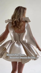 BridalAffair Mini Prom Dresses Sweetheart Stain Lace Up Party Ball Gowns