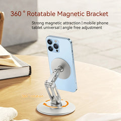 Desk Magnetic Cell Phone Stand Metal Rotating Smartphone Holder Mobile Phone