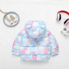 Cartoon Rabbit Cute Keep Warm Girls Jacket 1-5 Years Old Hooded Down Coat