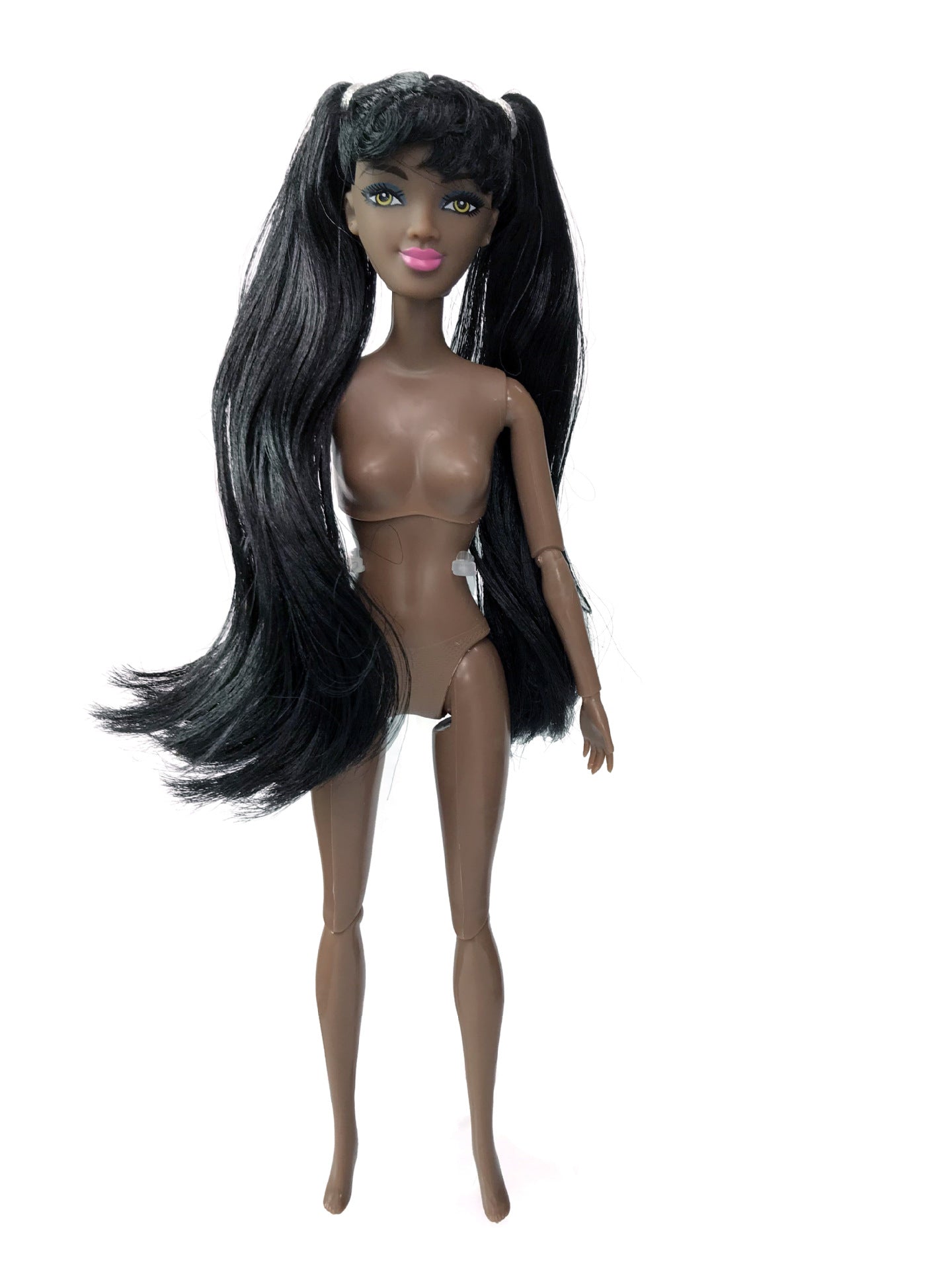 30cm Height Black Dolls Multi-jointed Black Skin African Dolls with Black Hair for Girls Diy Dress Up Toys