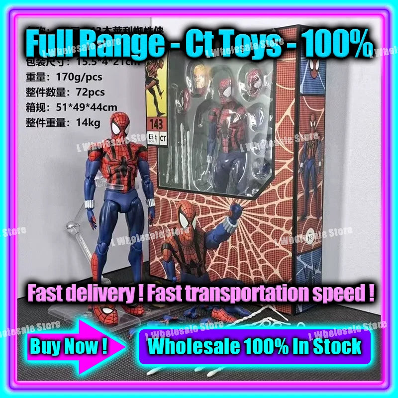 In Stock Ct Toys Blue Batman Spiderman Mess Toys Superior Symbiote Scarlet Spider Daredevil Wolverine Anime Action Figure Toys