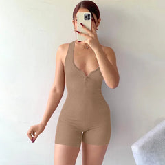 Womens Jumpsuits Unitard Bodysuits One Pieces Shorts Rompers Yoga Sleeveless