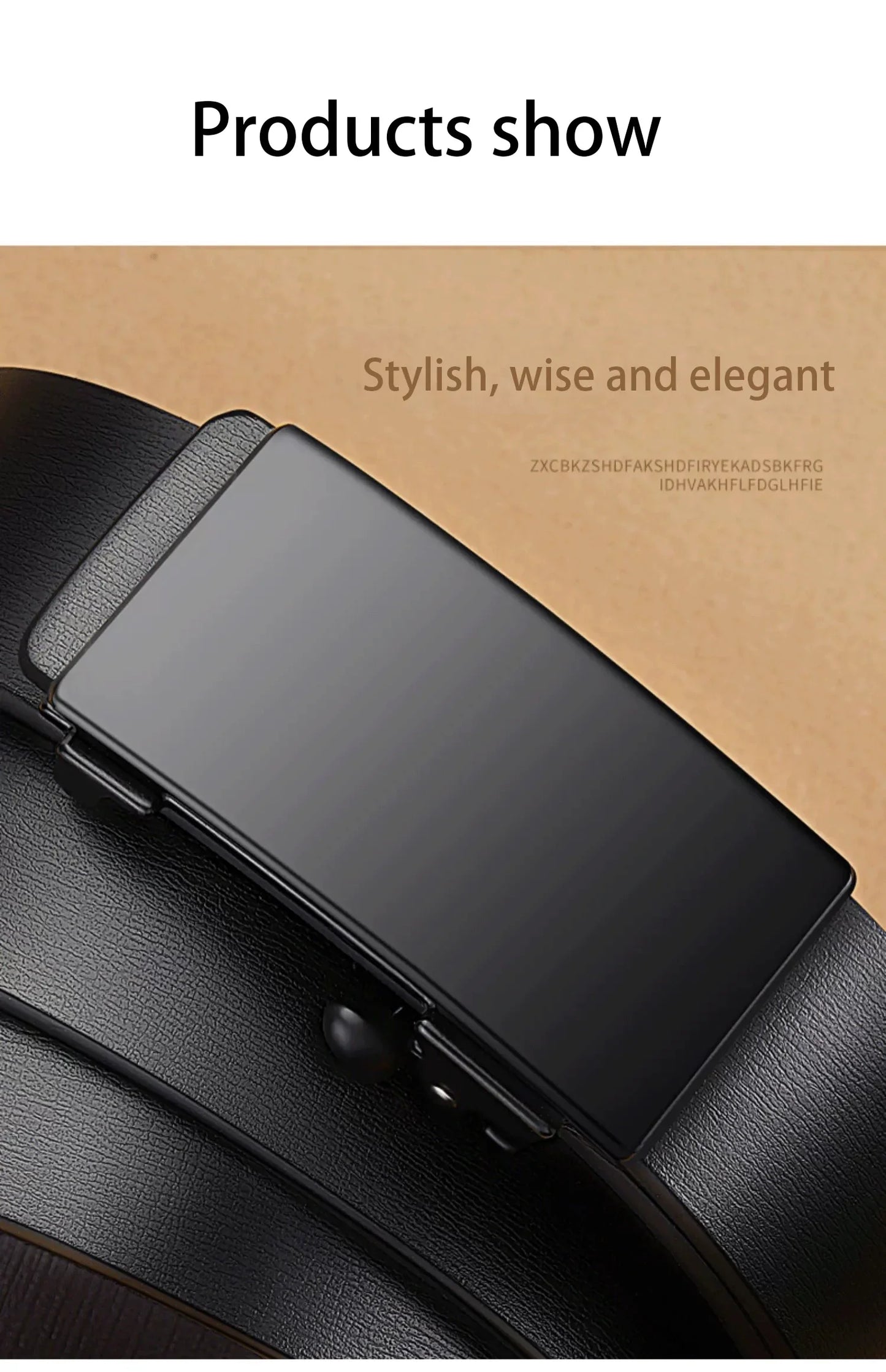 DINISITON Men Leather Belt Black Metal Toothless Automatic Buckle Business Casual PU Leather Men's Fashion High Quality Belt