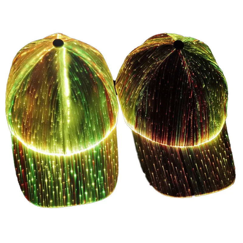Hot LED Light Up Baseball Cap Neon Colorful Glowing Adjustable Sun Hats For Women Men Night Running Caps Travel Supplies