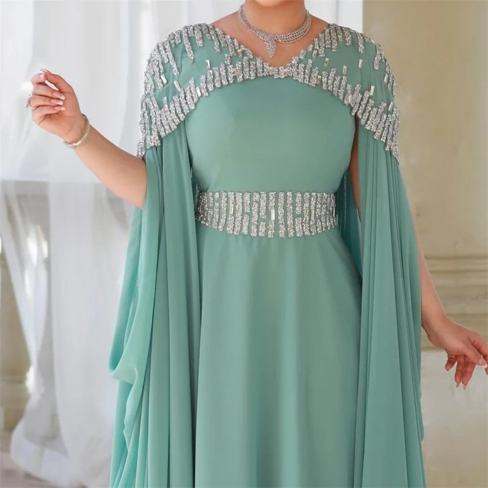 Evening Dresses: V-neck Celebrity Sequin Draped Chiffon Prom Dresses