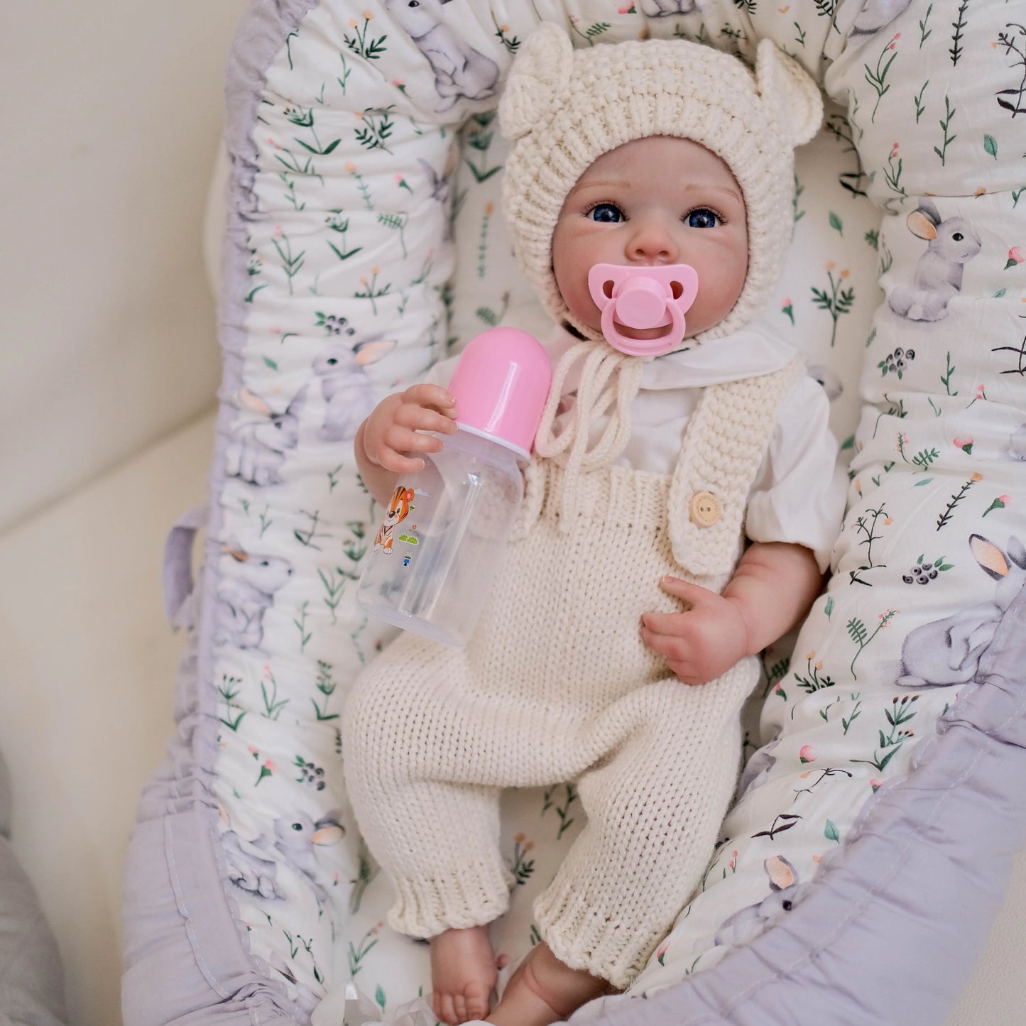 NPK 19inch Reborn Full Vinyl Body Bettie Girl Lifelike Real Newborn Baby Doll Hand-Detailed Paint Hair
