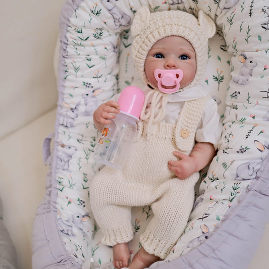 NPK 19inch Reborn Full Vinyl Body Bettie Girl Lifelike Real Newborn Baby Doll Hand-Detailed Paint Hair