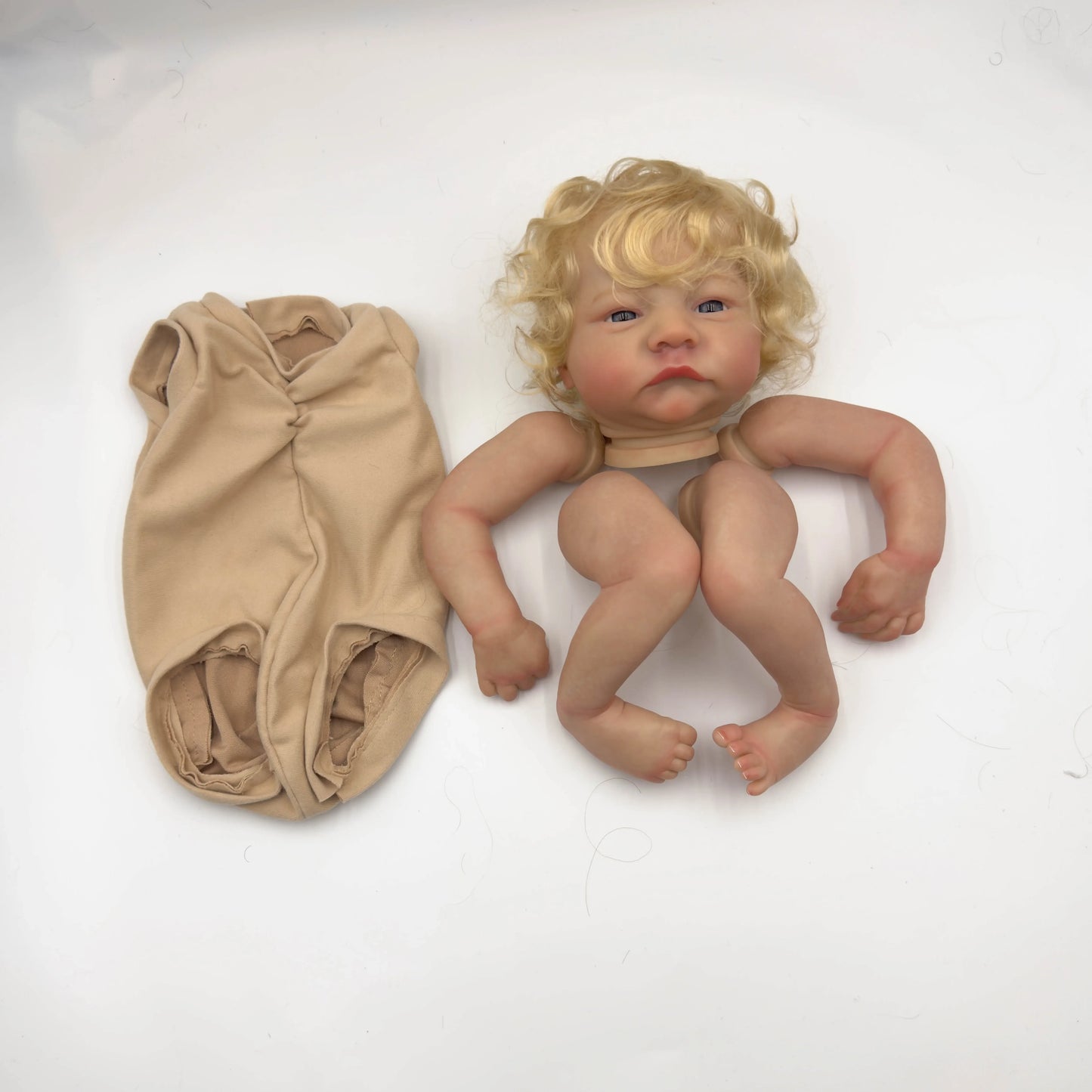 NPK19inch Levi  Awake Already Painted Reborn Doll Parts Lifelike Baby 3D Painting with Visible Veins  Cloth Body Included