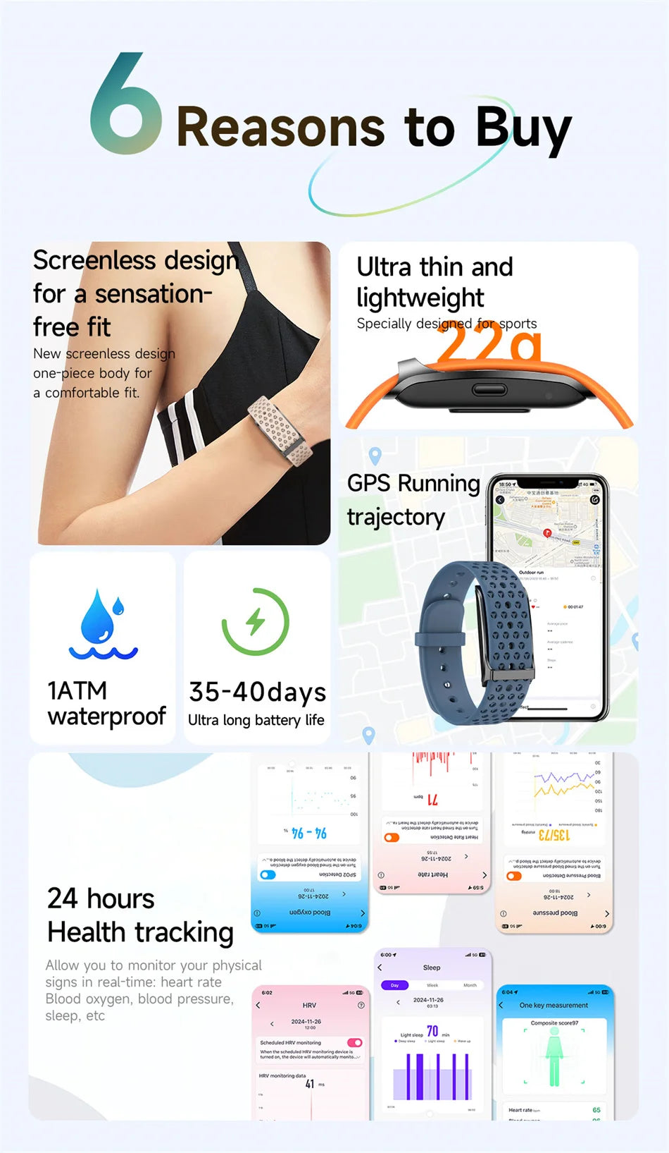 New No Screen Smart Watch Men's Sports Outdoors Fitness Heart Rate Monitor 1ATM Waterproof New Smartwatch For Android IOS 2025