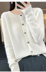 Spring and Autumn  New 100% pure merino cashmere sweater women's O-neck