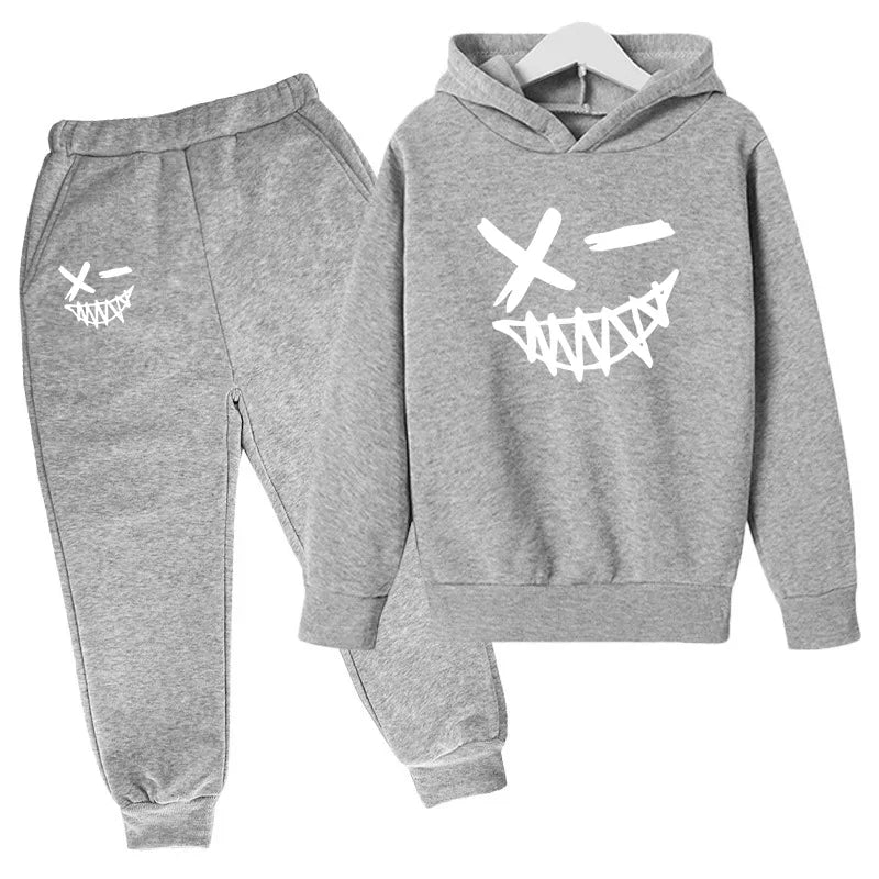 Evil Smile Printed 2024 Baby Summer Clothes for Children From 1 to 12 Years Kids Clothes Boys Child Sets Suit for Girls Boy Set