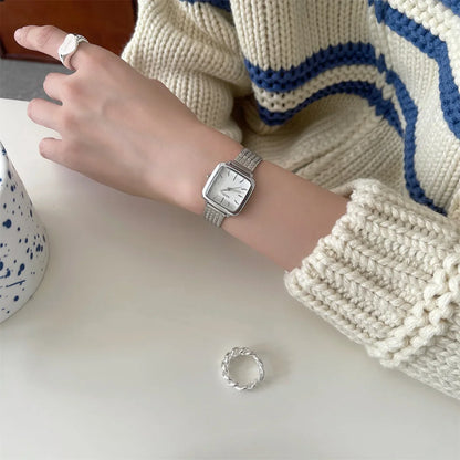 Brand Simple Quartz Watch for Women Retro Luxury Gift Ladies Watches Small Dial Adjustable Stainless Steel Strap Wristwatches