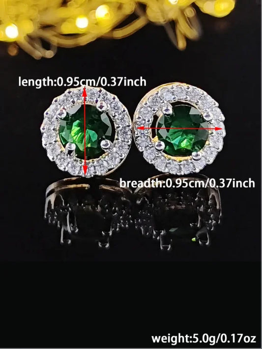 Silver Color Korean Zircon Circle Stud Earrings Brincos for Women Boucle D'oreille Femme Bijoux Gift Jewelry E232