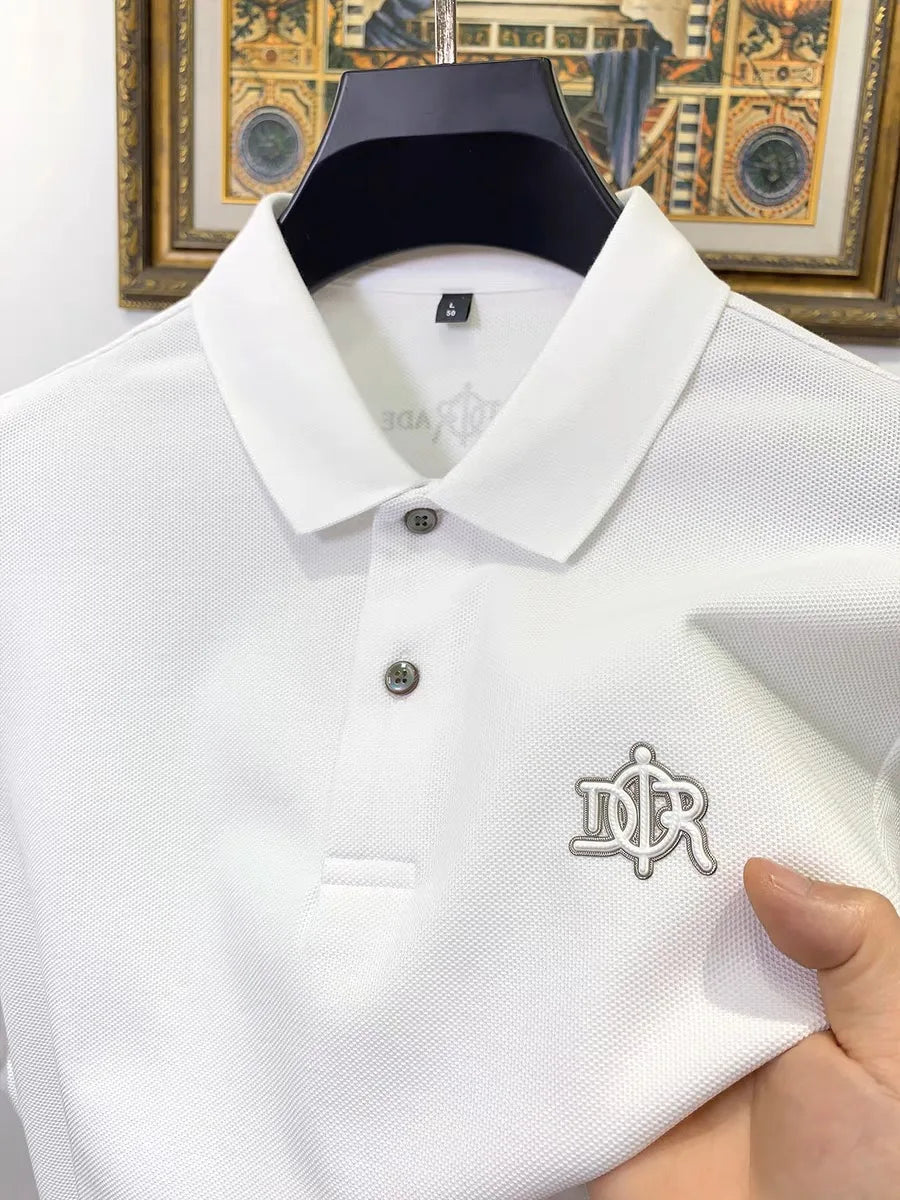 100% pure cotton high-end fashionable short sleeve summer new high-quality men's business casual polo shirt luxury brand T-shirt