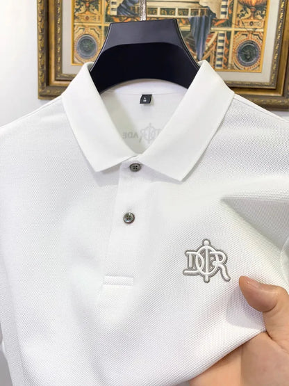 100% pure cotton high-end fashionable short sleeve summer new high-quality men's business casual polo shirt luxury brand T-shirt