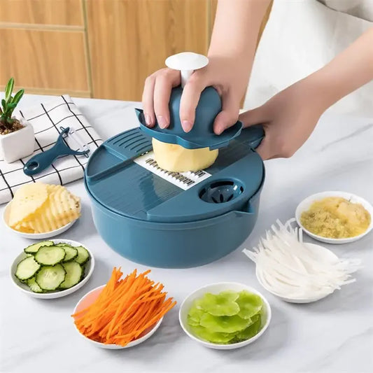 Vegetable Cutter Kitchen Multifunctional 12-in-1 Vegetable Cutter Grater Potato Radish